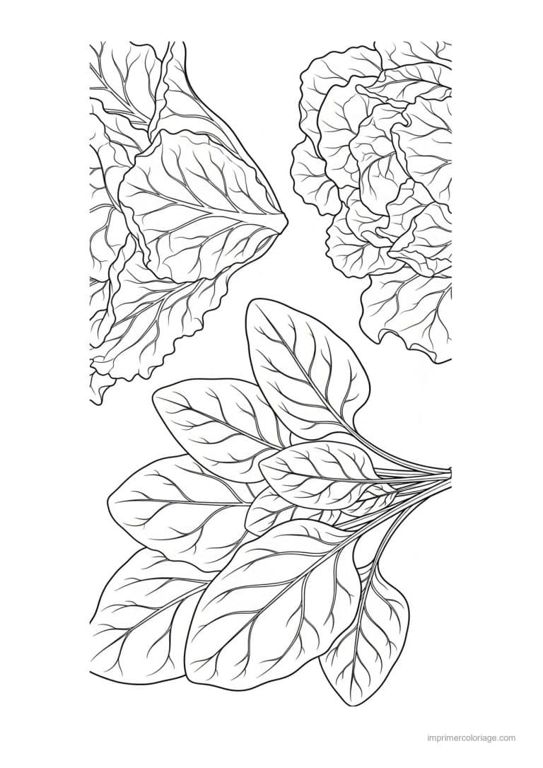 coloriage epinard blette feuilles d epinard et de blette - dessin gratuit &agrave; imprimer