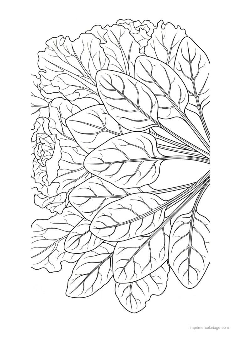 coloriage epinard blette grandes feuilles de blette - dessin gratuit &agrave; imprimer