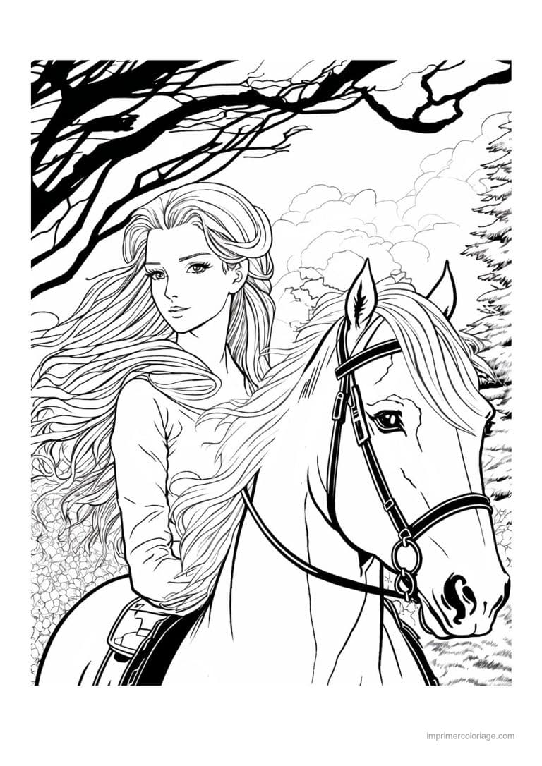 coloriage equitation cavalier 12 - dessin gratuit &agrave; imprimer