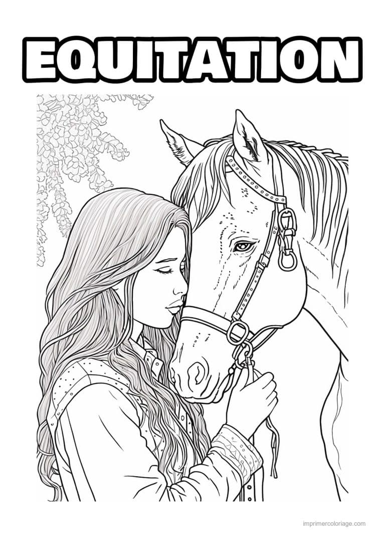 coloriage equitation cavalier 17 - dessin gratuit &agrave; imprimer