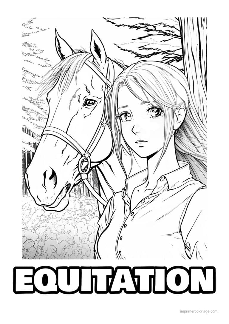 coloriage equitation cavalier 20 - dessin gratuit &agrave; imprimer