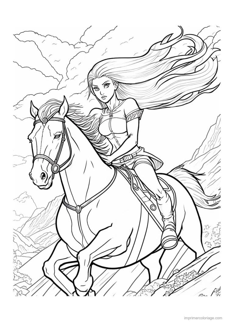 coloriage equitation cavalier 27 - dessin gratuit &agrave; imprimer