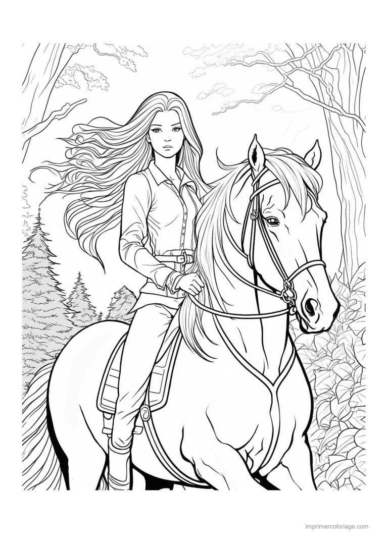 coloriage equitation cavalier 28 - dessin gratuit &agrave; imprimer