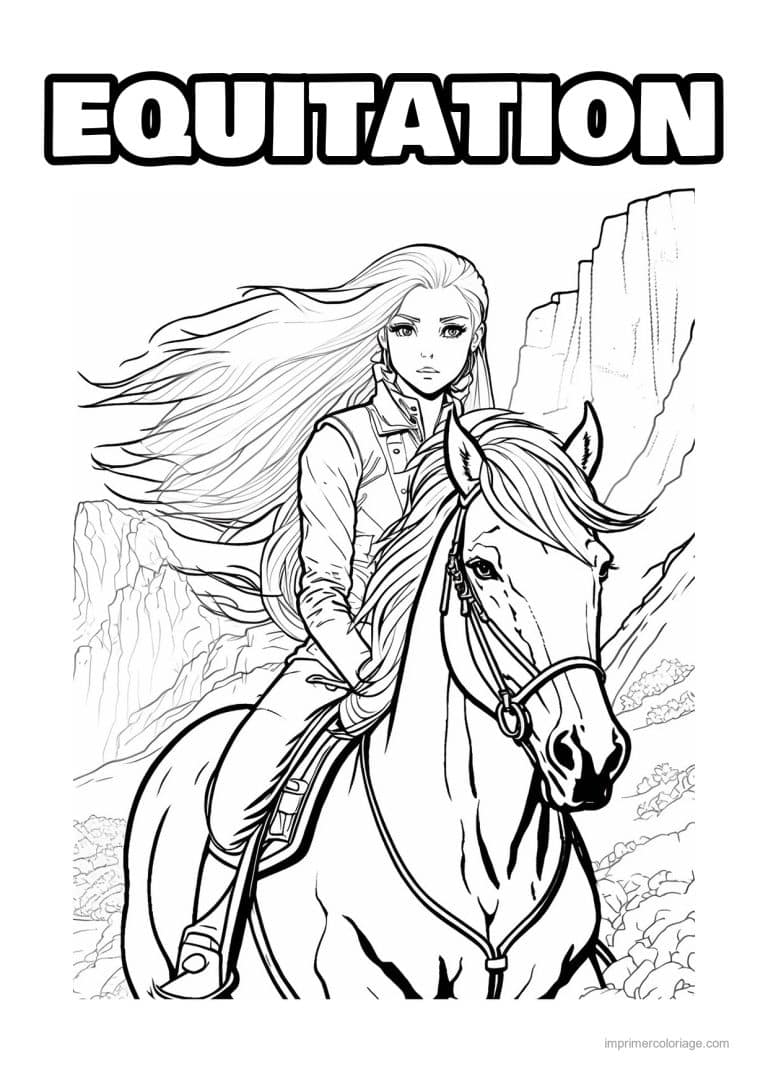 coloriage equitation cavalier 29 - dessin gratuit &agrave; imprimer