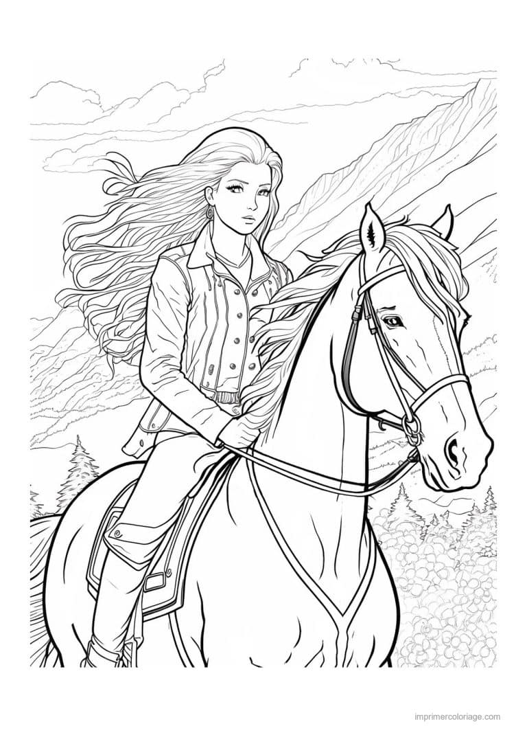 coloriage equitation cavalier 30 - dessin gratuit &agrave; imprimer