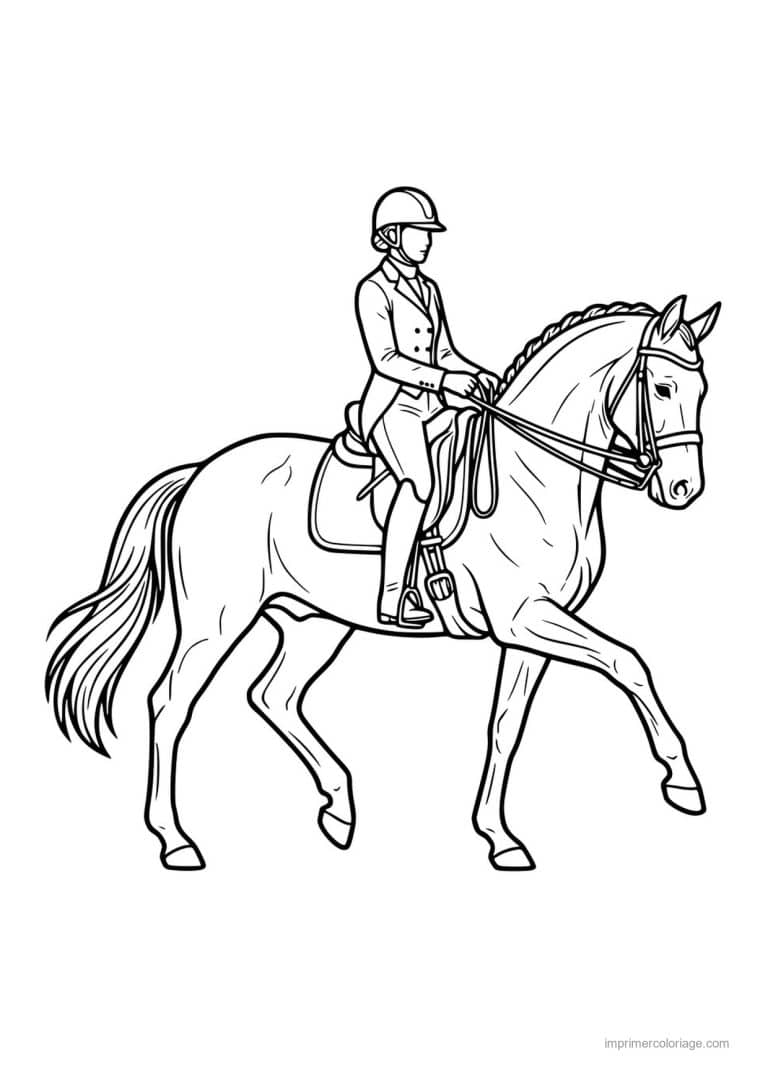 coloriage equitation monitrice equitation - dessin gratuit &agrave; imprimer