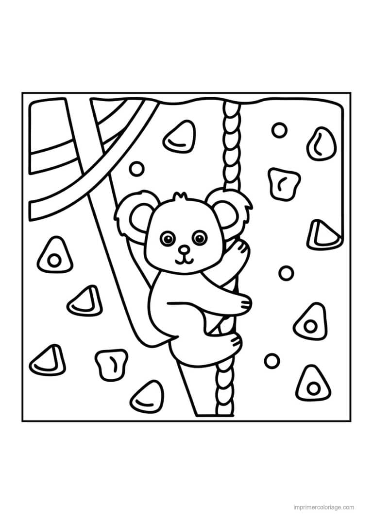 coloriage escalade koala mur escalade - dessin gratuit &agrave; imprimer