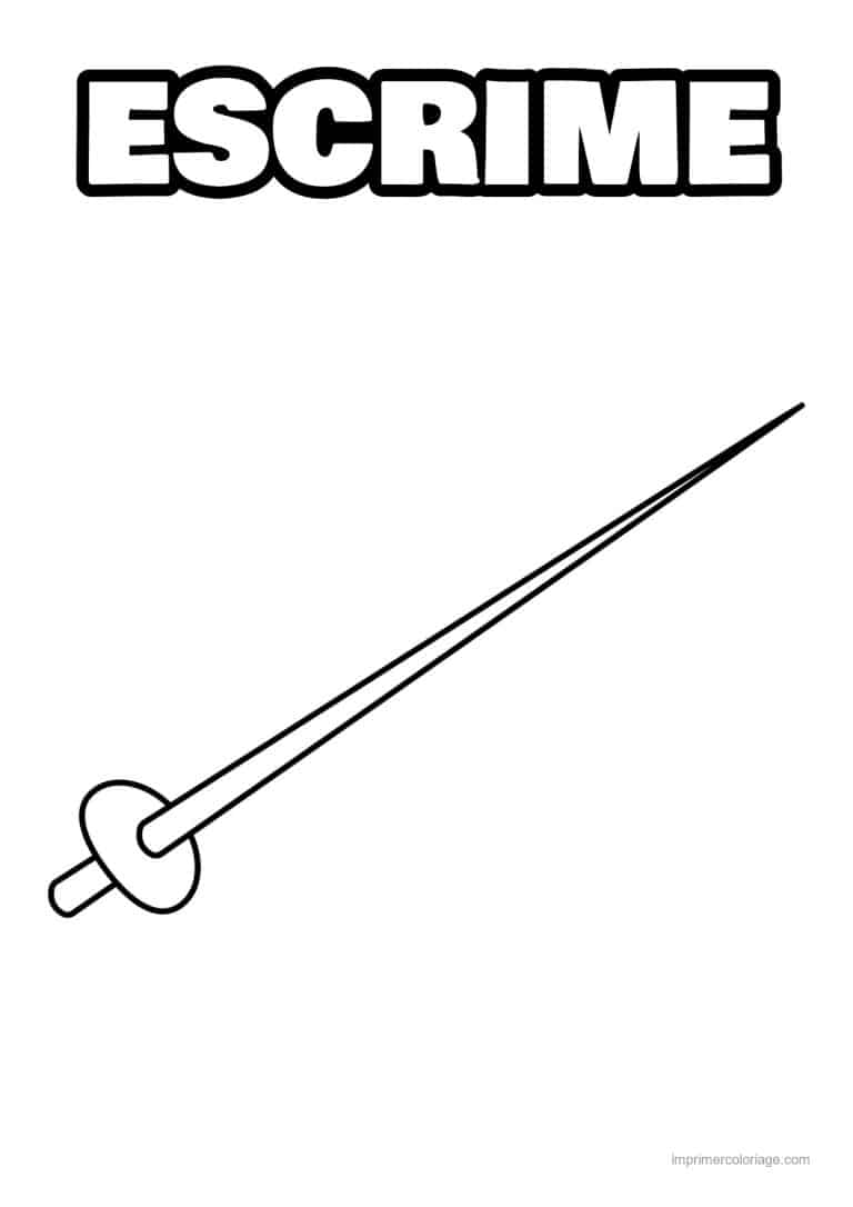 coloriage escrime epee escrime - dessin gratuit &agrave; imprimer