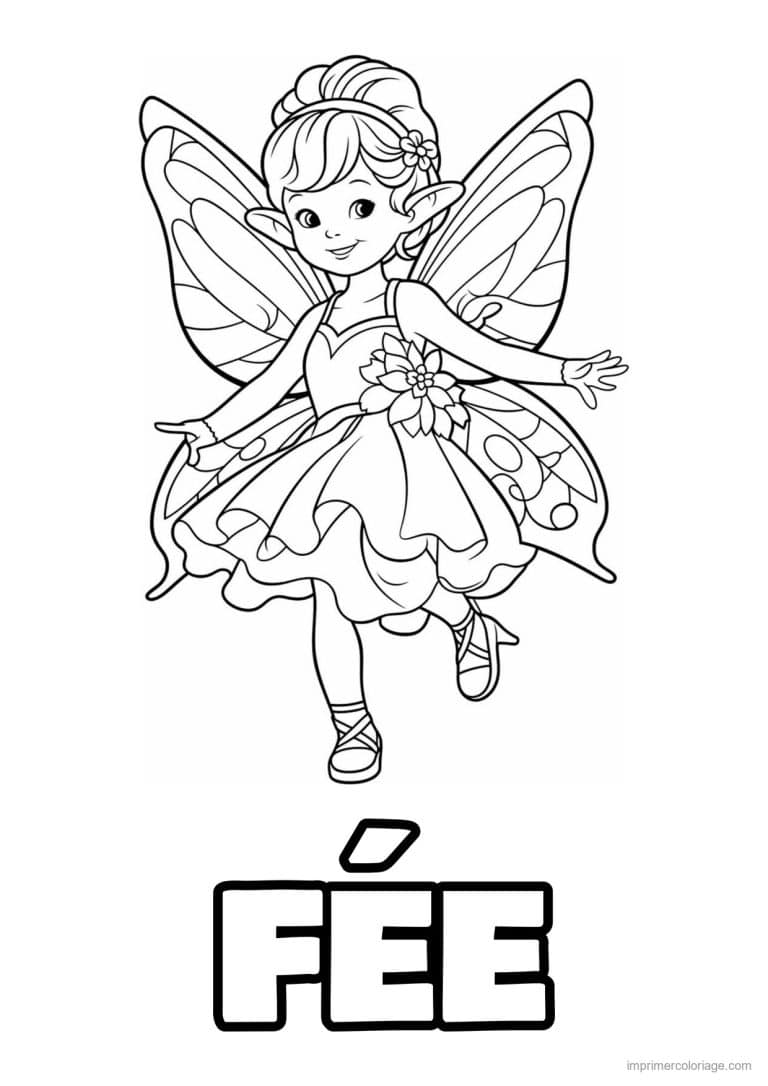 coloriage fee en tutu qui tournoie - dessin gratuit &agrave; imprimer