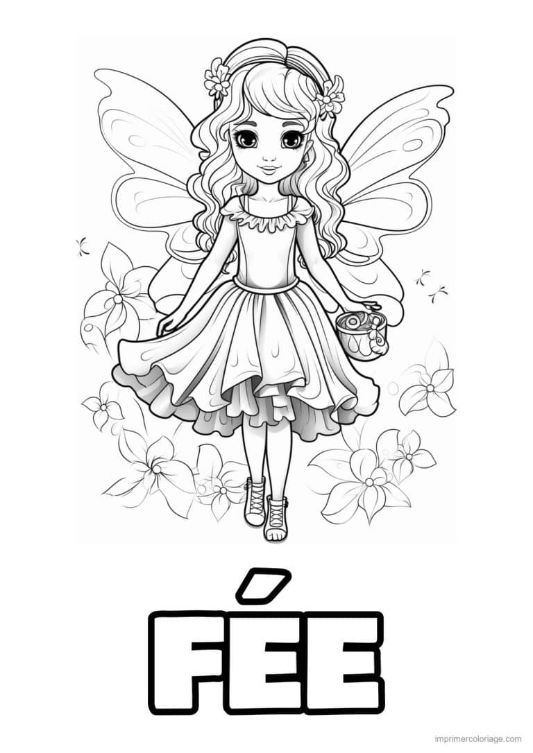 coloriage fee lanterne a la main - dessin gratuit &agrave; imprimer