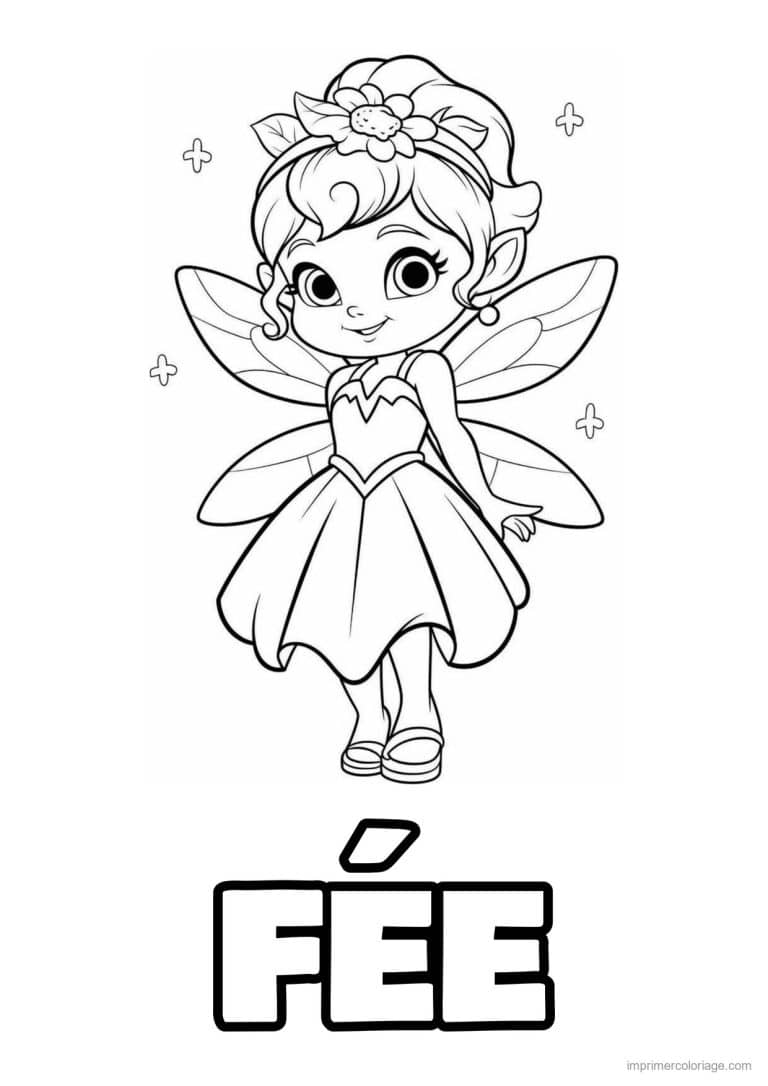 coloriage fee robe en coeur - dessin gratuit &agrave; imprimer
