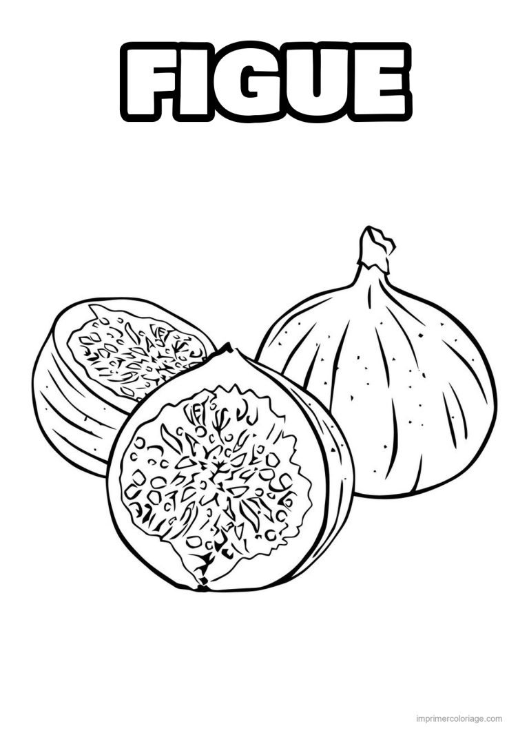 coloriage figue figues entiere et coupee 2 - dessin gratuit &agrave; imprimer