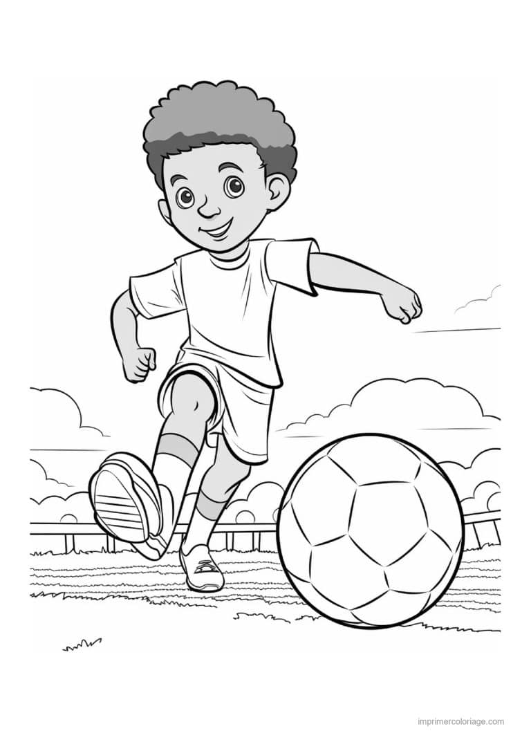 coloriage football 03 - dessin gratuit &agrave; imprimer