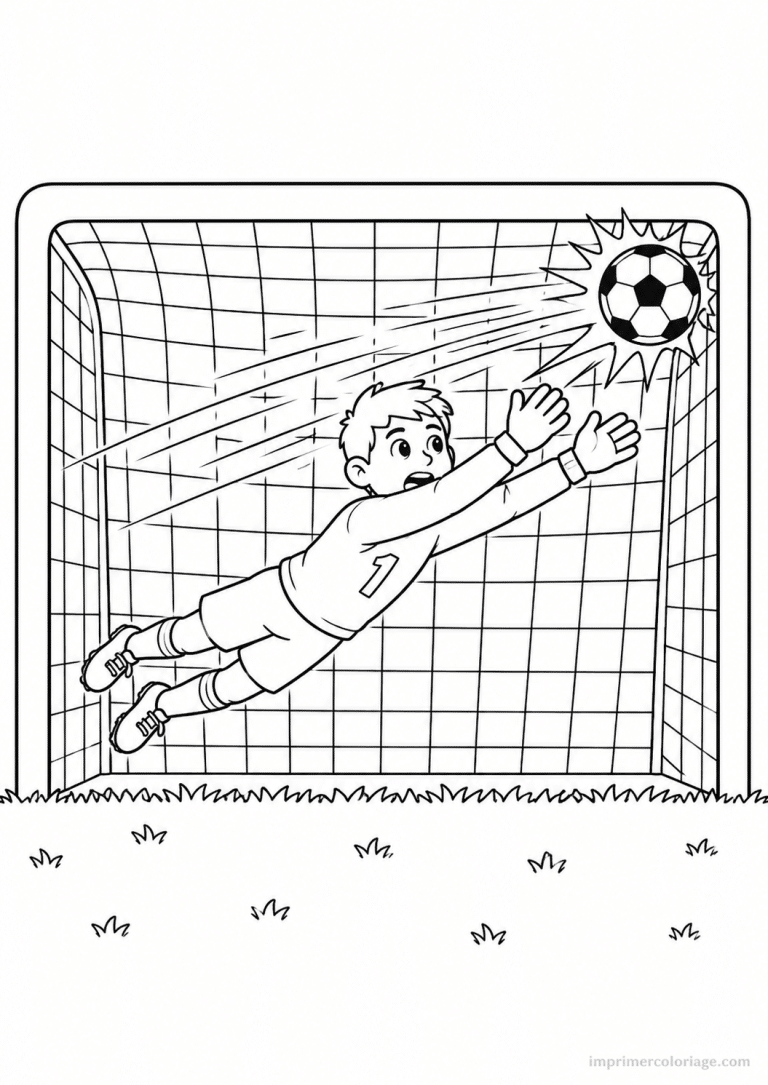 coloriage football but lucarne - dessin gratuit &agrave; imprimer