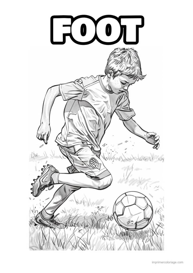 coloriage football enfant footballeur 03 - dessin gratuit &agrave; imprimer