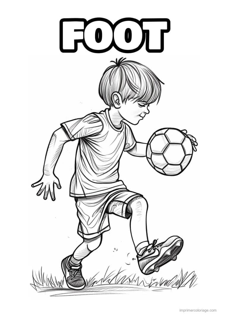 coloriage football enfant footballeur 07 - dessin gratuit &agrave; imprimer