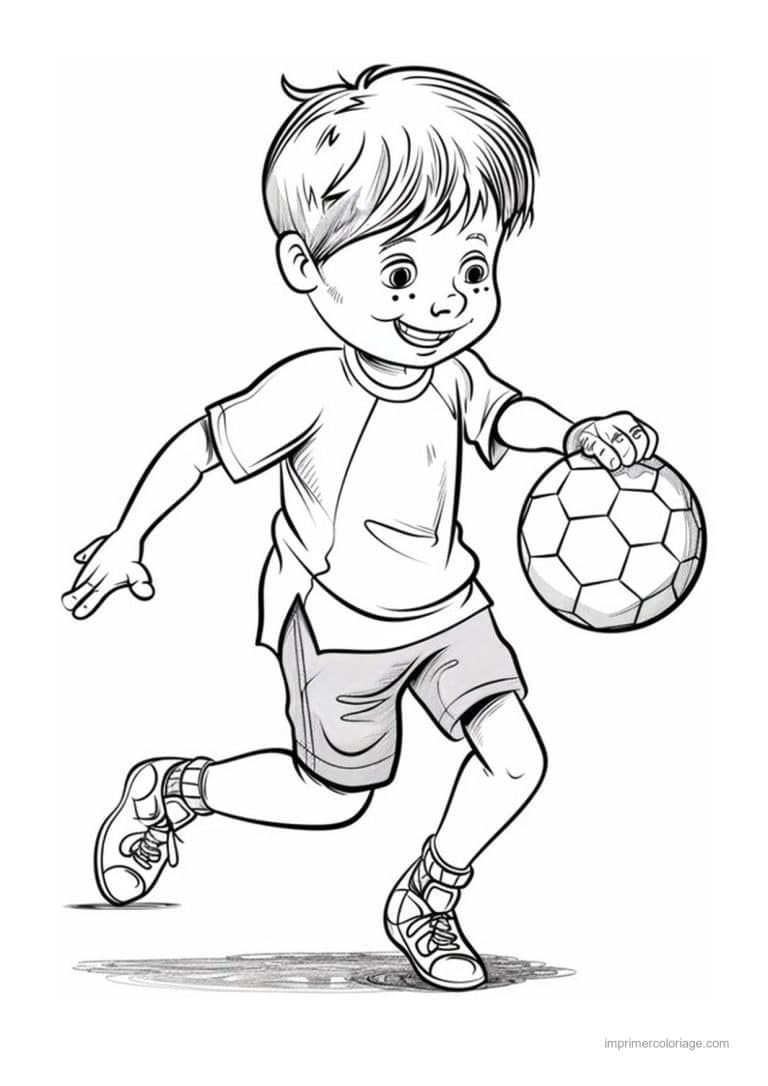 coloriage football enfant footballeur 11 - dessin gratuit &agrave; imprimer