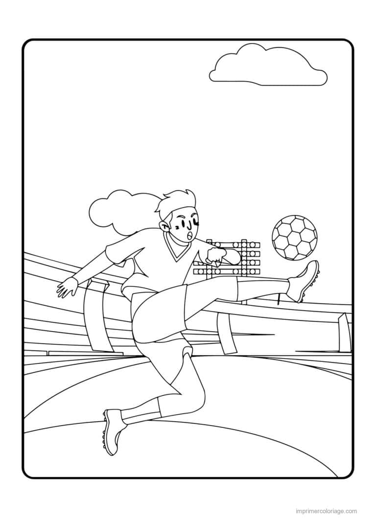coloriage football footballeur stade 02 - dessin gratuit &agrave; imprimer