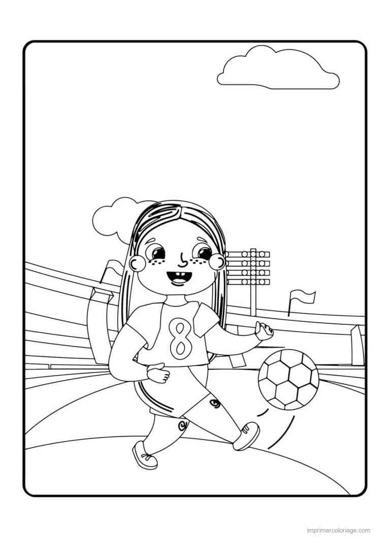coloriage football footballeur stade 04 - dessin gratuit &agrave; imprimer