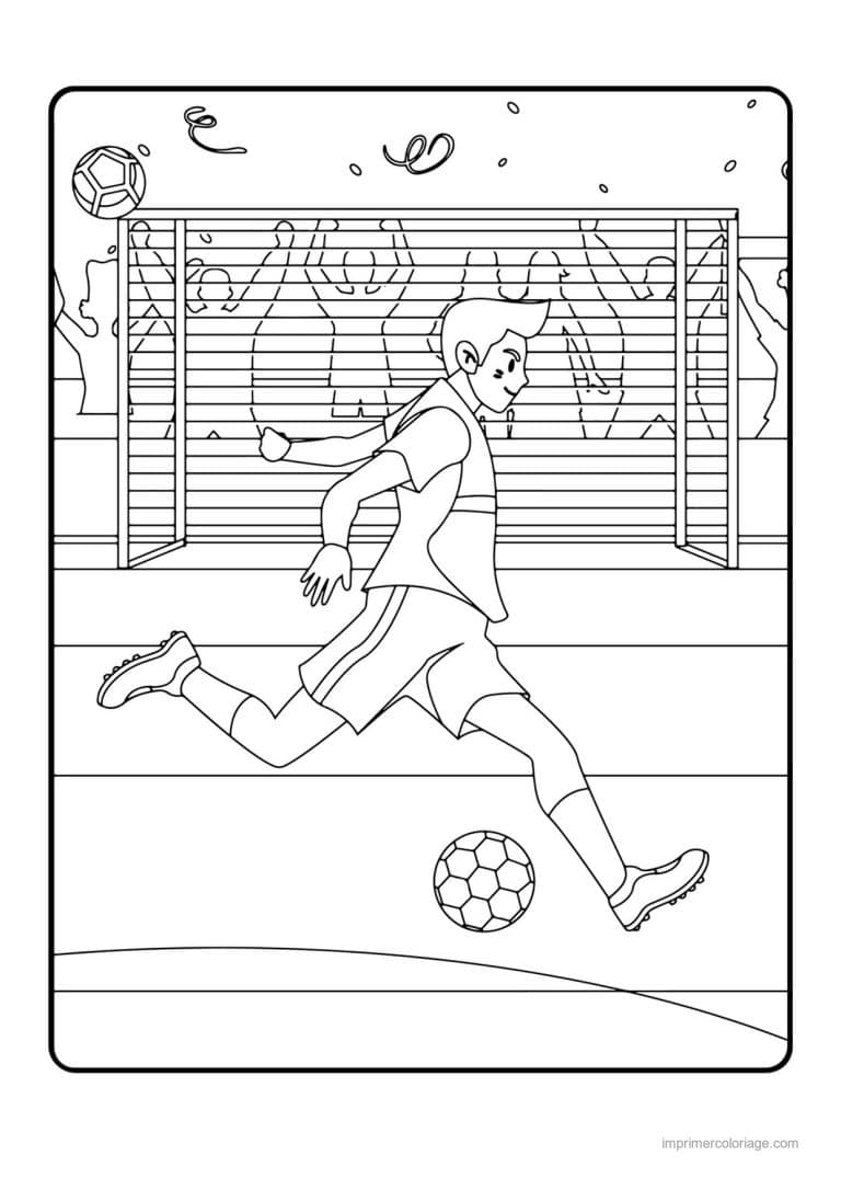 coloriage football footballeur stade - dessin gratuit &agrave; imprimer