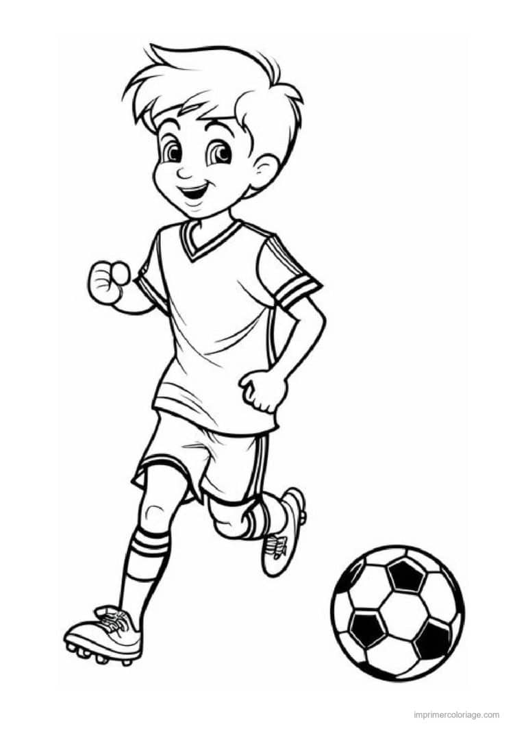 coloriage football garcon footballeur 04 - dessin gratuit &agrave; imprimer