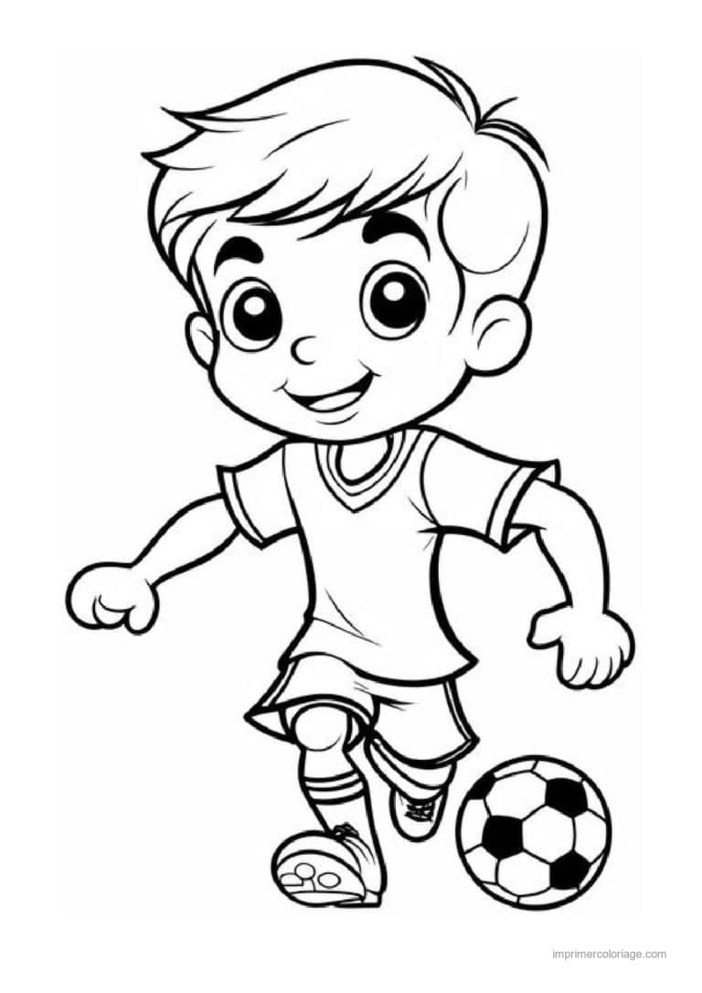 coloriage football garcon footballeur 05 - dessin gratuit &agrave; imprimer