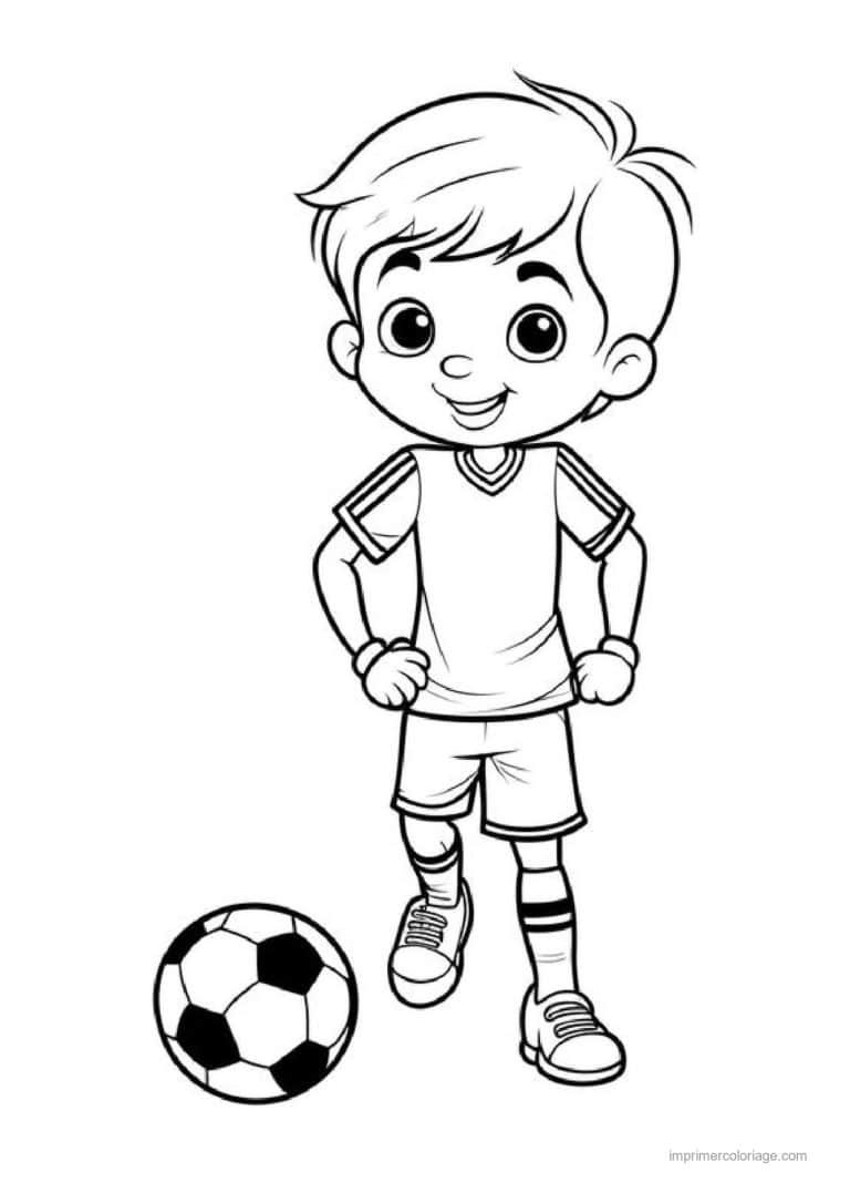 coloriage football garcon footballeur 06 - dessin gratuit &agrave; imprimer