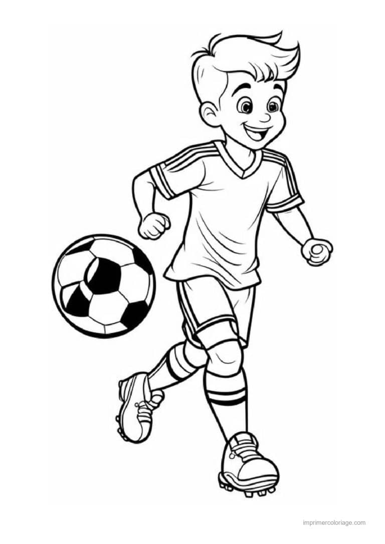 coloriage football garcon footballeur 07 - dessin gratuit &agrave; imprimer