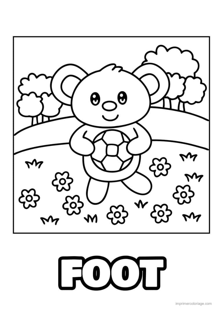 coloriage football koala ballon 02 - dessin gratuit &agrave; imprimer