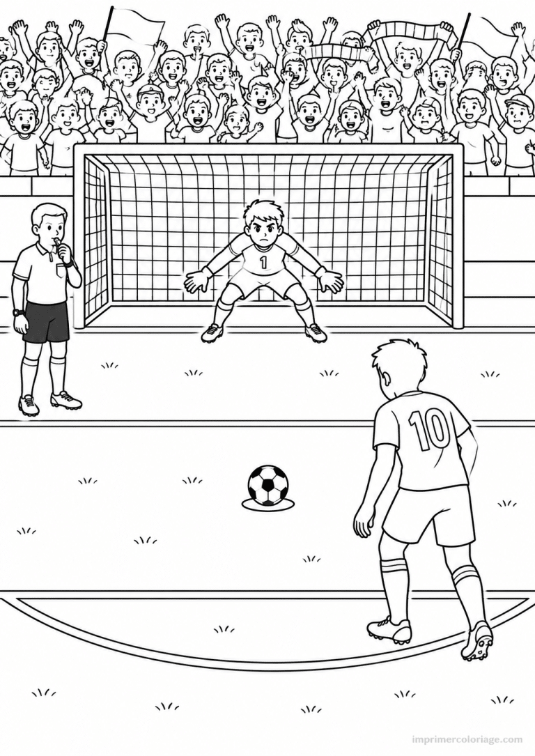 coloriage football penalty gardien - dessin gratuit &agrave; imprimer
