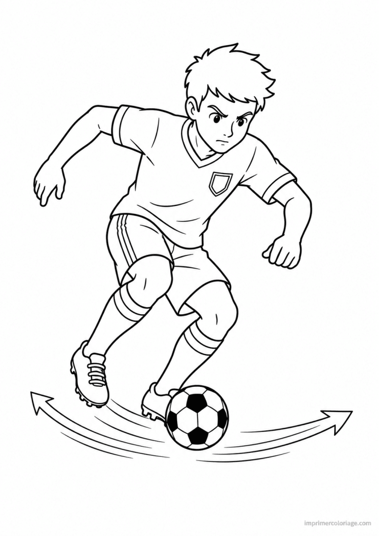 coloriage footballeur elastico dribble - dessin gratuit &agrave; imprimer