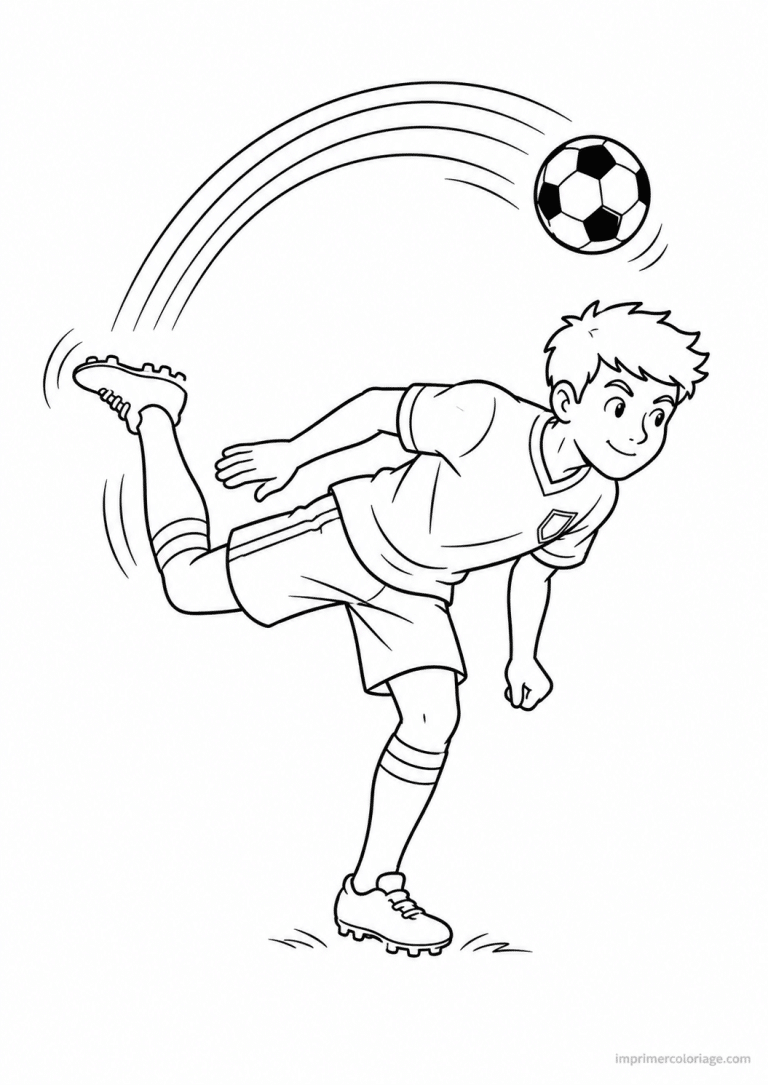 coloriage footballeur geste arc en ciel - dessin gratuit &agrave; imprimer