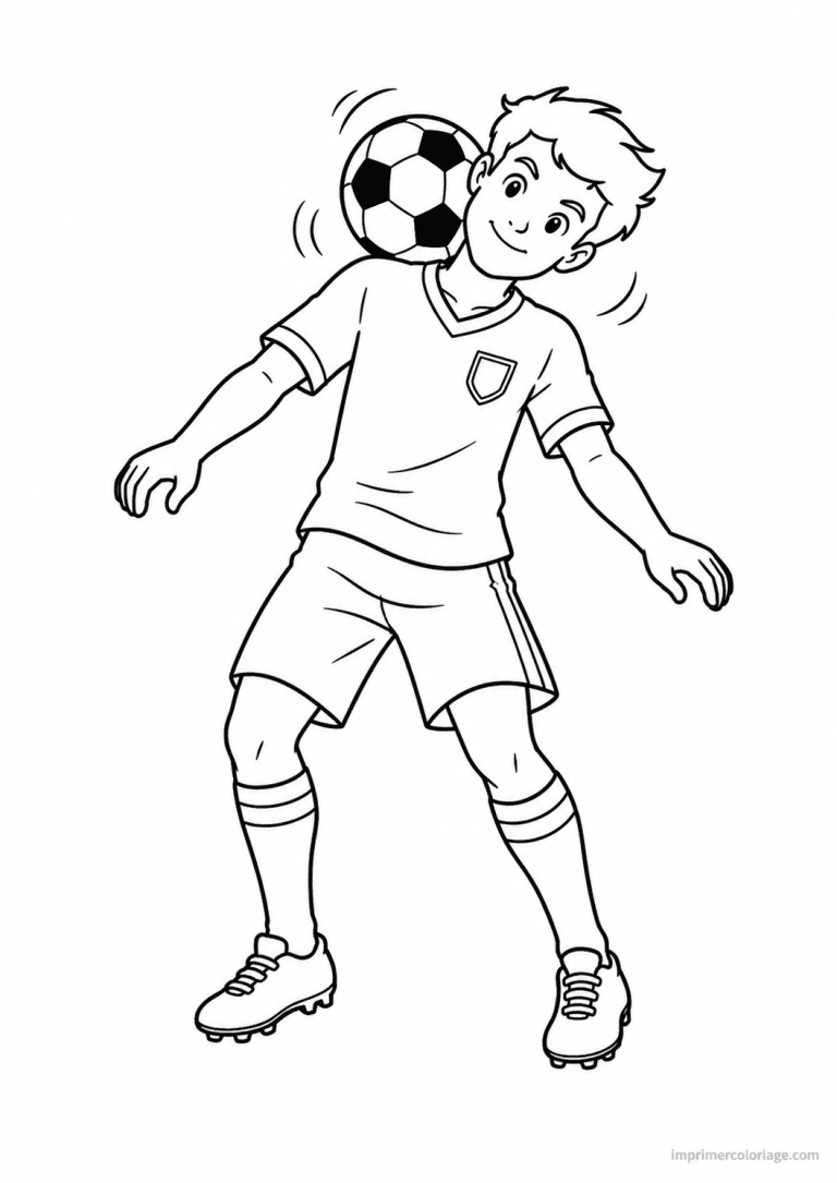 coloriage footballeur jongle epaule - dessin gratuit &agrave; imprimer