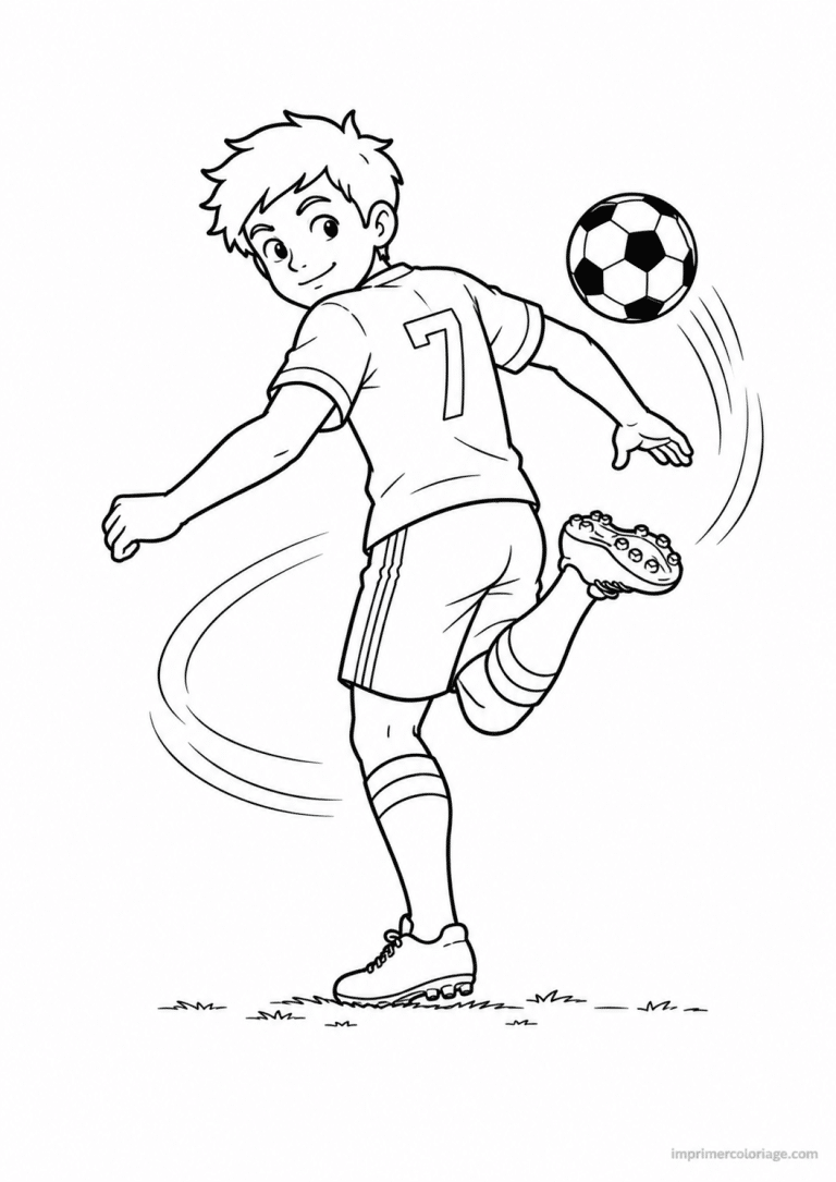 coloriage footballeur jongle talon - dessin gratuit &agrave; imprimer