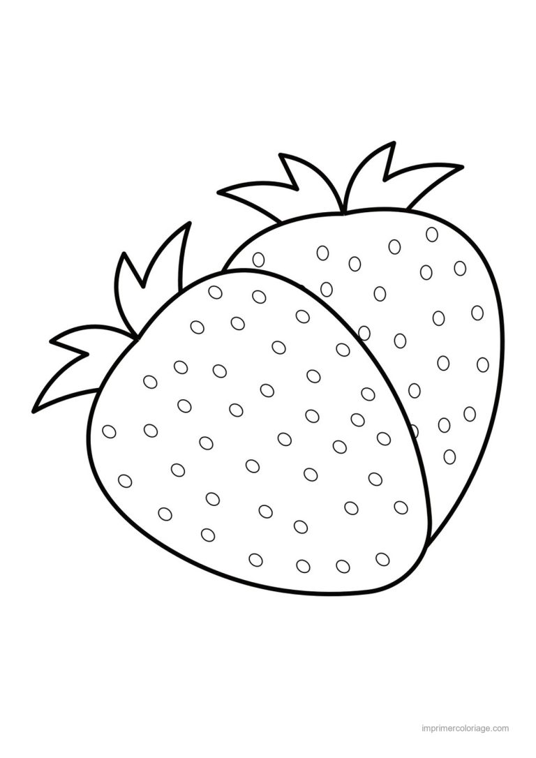 coloriage fraise deux fraises 2 - dessin gratuit &agrave; imprimer