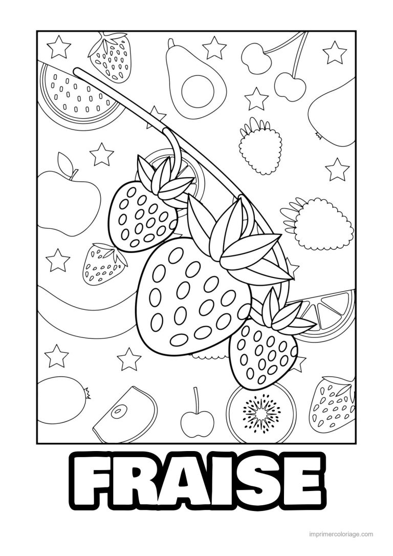 coloriage fraise deux fraises et leurs feuilles 2 - dessin gratuit &agrave; imprimer
