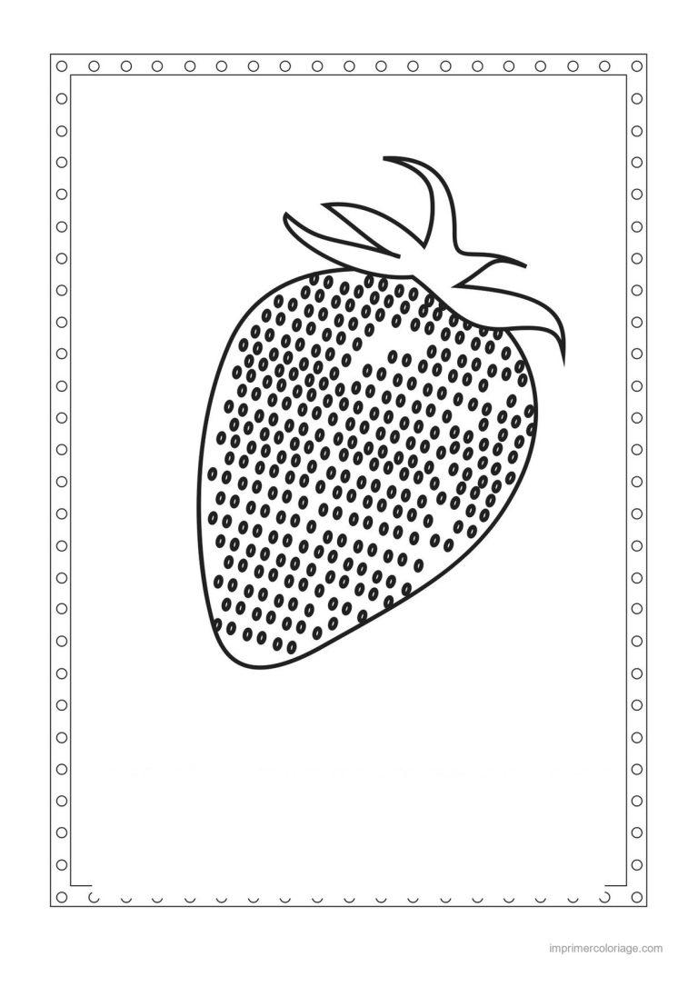 coloriage fraise fraise encadree - dessin gratuit &agrave; imprimer