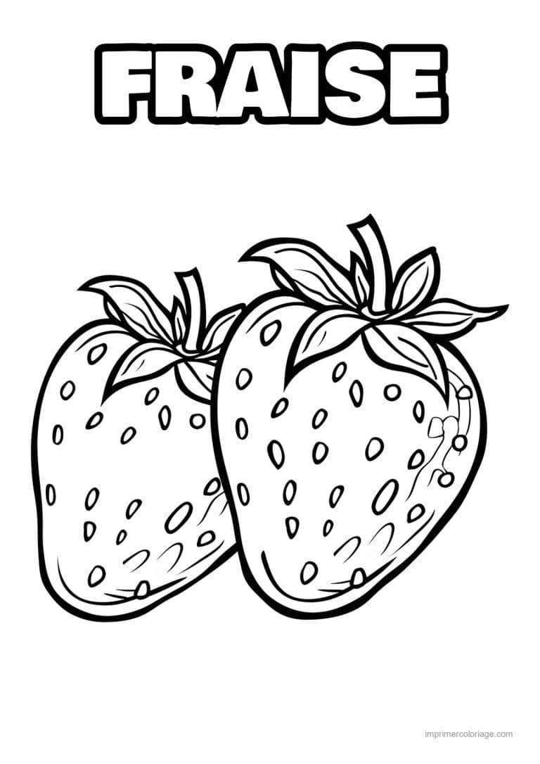 coloriage fraise fraise et sa collerette 173 - dessin gratuit &agrave; imprimer