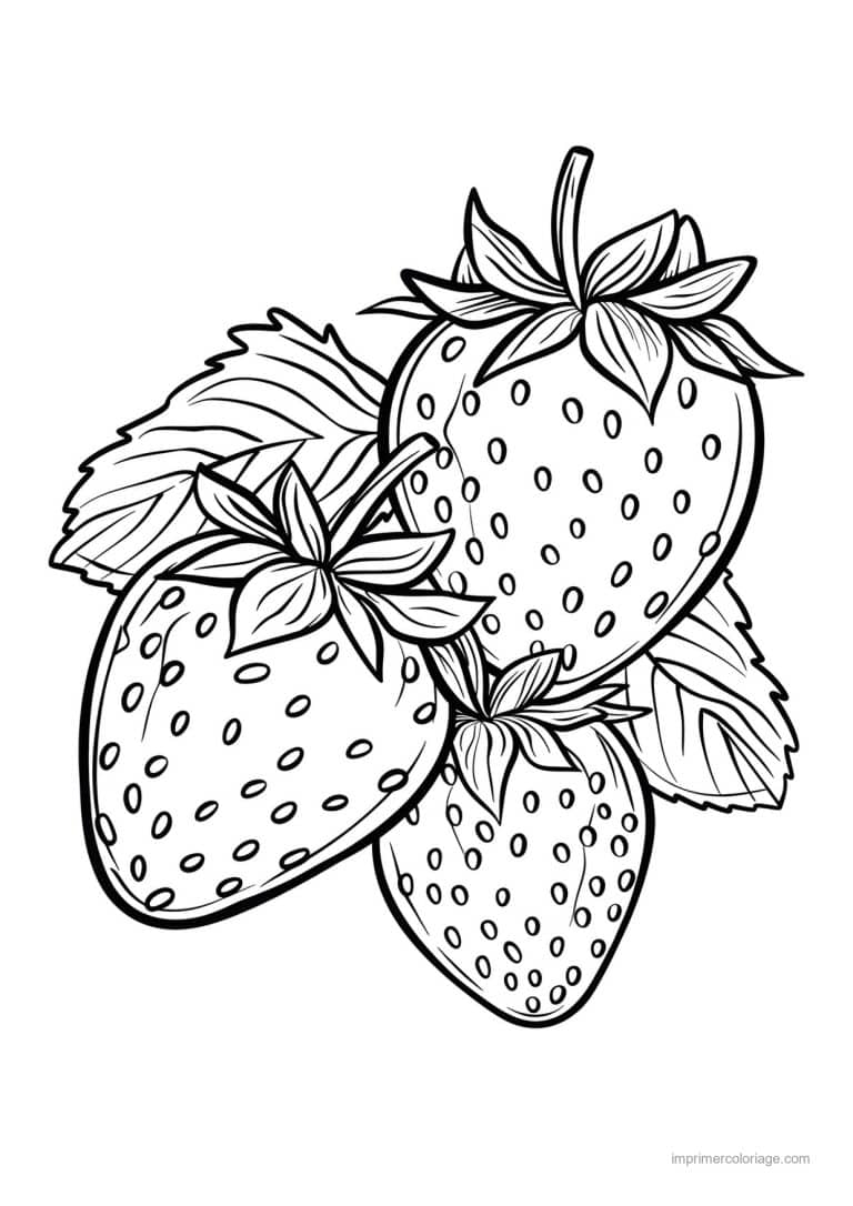 coloriage fraise fraise et sa collerette 203 - dessin gratuit &agrave; imprimer