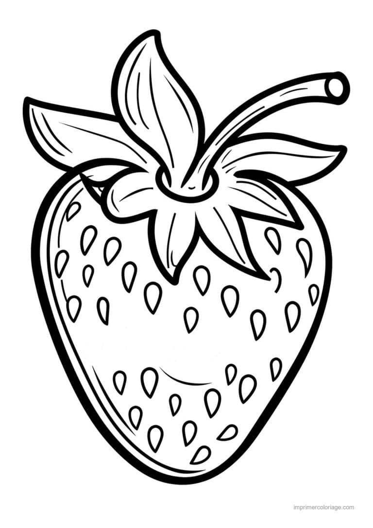 coloriage fraise fraise et sa collerette 62 - dessin gratuit &agrave; imprimer