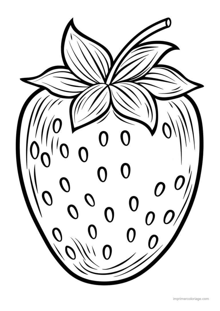 coloriage fraise fraise gravee 117 - dessin gratuit &agrave; imprimer