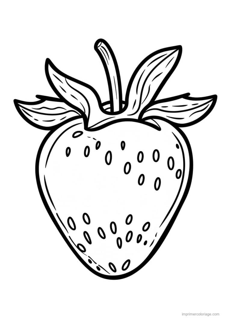 coloriage fraise fraise gravee 138 - dessin gratuit &agrave; imprimer