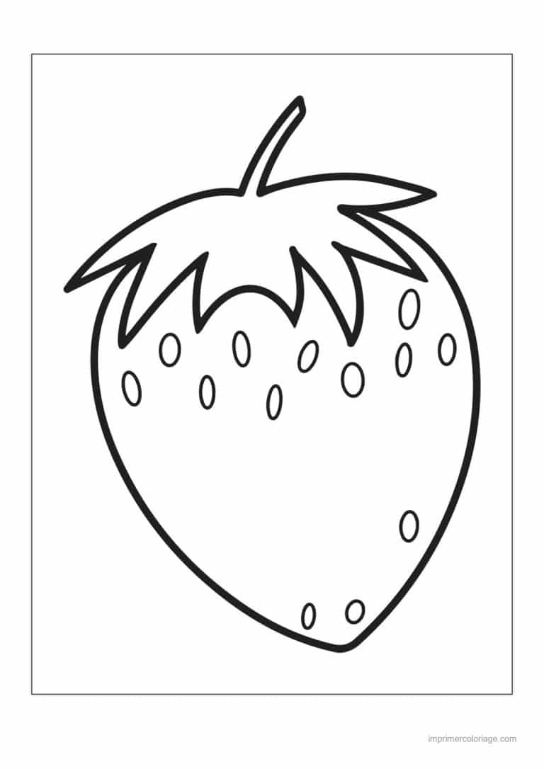 coloriage fraise grosse fraise - dessin gratuit &agrave; imprimer