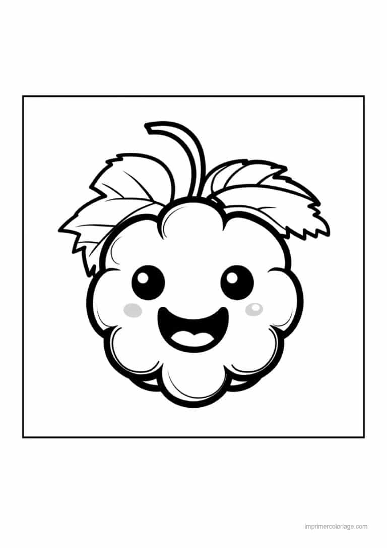 coloriage framboise mure myrtille mure rieuse - dessin gratuit &agrave; imprimer