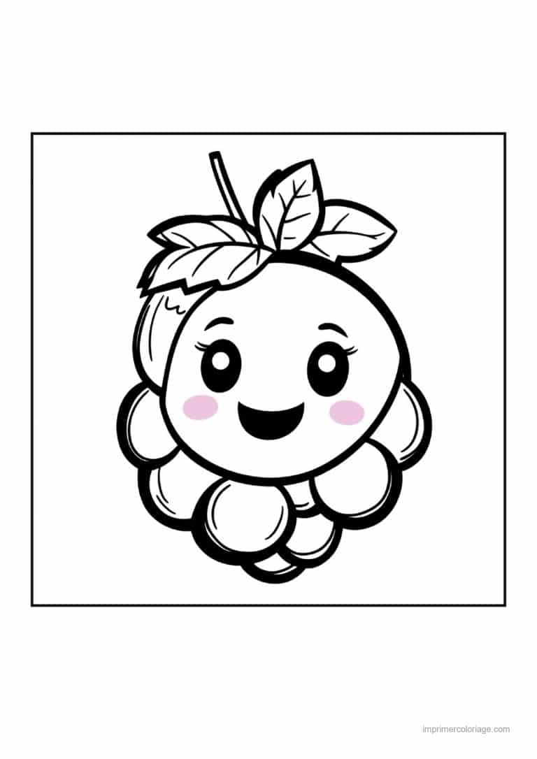 coloriage framboise mure myrtille mure souriante - dessin gratuit &agrave; imprimer
