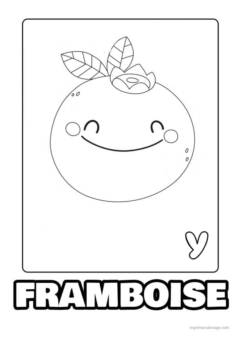 coloriage framboise mure myrtille myrtille kawaii - dessin gratuit &agrave; imprimer