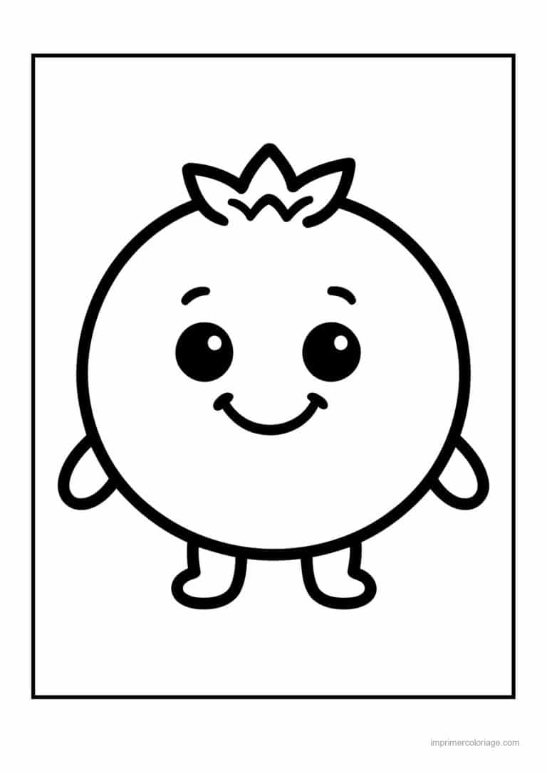coloriage framboise mure myrtille myrtille kawaii toute ronde - dessin gratuit &agrave; imprimer