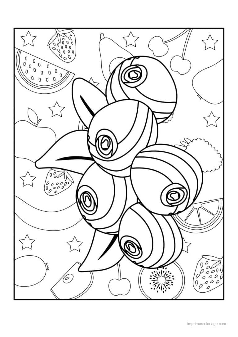 coloriage framboise mure myrtille myrtilles sur fond motif - dessin gratuit &agrave; imprimer
