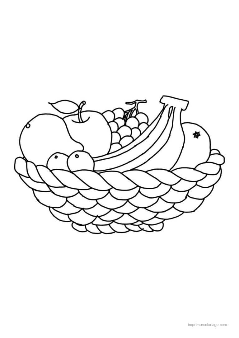coloriage fruits coupe de pommes et bananes - dessin gratuit &agrave; imprimer