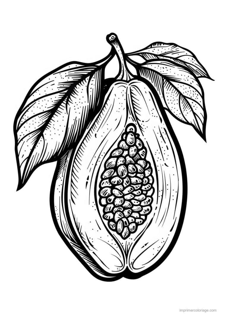 coloriage fruits exotiques fruit exotique grave 47 - dessin gratuit &agrave; imprimer